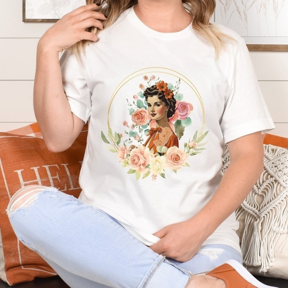 Retro Shirt For Women 40s Woman Tshirt Floral Shirt